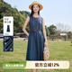 片斷連衣裙女2025夏季新款圓領(lǐng)復(fù)古系帶牛仔裙甜美減齡百搭背心裙 牛仔藍(lán) S
