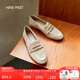 NINE WEST/玖熙通勤樂(lè )福鞋反絨豆豆鞋女鞋 NF438016SK 杏色37