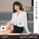 歌力思（ELLASSAY）【博主同款】25早春新款綿羊毛三醋酯截短式西裝女EWB361T00100 珍珠白 S