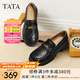 他她（TATA）樂福鞋女鞋2025秋季商場同款六便士時(shí)尚休閑新款黑色ETV01CA5 黑色 37