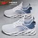 雙星夏季夏天空調(diào)透氣網(wǎng)眼鏤空網(wǎng)面薄款網(wǎng)鞋男士運動休閑潮鞋百搭防滑 白藍 39