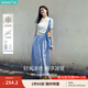 茵曼法式POLO領(lǐng)鏤空薄針織衫2025夏季女裝新款立體花朵短袖上衣 奶油白 L