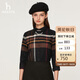 哈吉斯（HAZZYS）女裝 格紋英倫風(fēng)長(cháng)袖襯衫ASCSK1ADK21 藏青色NV 160/84A38