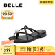 百麗（Belle）鐘楚曦同款珠珠女孩1.0新中式?jīng)鲂疀鲂珺1887BL4 墨染黑-拖鞋2.0 39 (245mm)