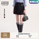 Teenie Weenie小熊女裝半身裙25秋季新款時尚優(yōu)雅高腰A字百褶短裙 藏青色 L