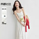 尚都比拉通勤白色含棉連衣裙女夏季顯瘦A字吊帶裙氣質(zhì)休閑長(cháng)短兩款裙子