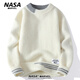 NASA MARVEL毛衣男款冬季新款加絨加厚針織衫男生青少年慵懶風(fēng)內(nèi)搭保暖打底衫 米白 XL 【約120-135斤可穿】