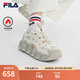 斐樂（FILA）官方女鞋復(fù)古運(yùn)動鞋新款加絨可頌鞋休閑鞋老爹鞋 豆腐白/燕麥色-TO 37.5