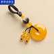 慕思語(yǔ)（MUSIYU）古風(fēng)玉石鑰匙扣男女汽車(chē)玉髓鑰匙掛件創(chuàng  )意鑰匙鏈掛飾瑪瑙平安扣 黃玉髓平安扣【小蓮花】 A24-206