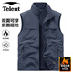 天倫天（Telent）棉馬甲男秋冬戶(hù)外加絨雙面穿防寒保暖無(wú)袖馬夾外套上衣 灰藍 XL