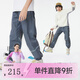 onmygame【空氣褲】兒童防蚊防曬長褲夏季新款男童女童涼感速干運(yùn)動褲 暗巖灰 140