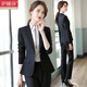 伊婭莎職業(yè)西裝套裝女氣質(zhì)商務(wù)面試白領(lǐng)正裝西服銀行前臺經(jīng)理工裝工作服 (常規)黑色西裝單件 XL 建議110-120斤