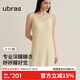 ubras呼呼睡裙女碎花吊帶裙子可外穿春夏款黃底薰衣草印花