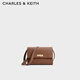 CHARLES&KEITH簡(jiǎn)約單肩斜挎小方包豆腐包女神節生日禮物送女友CK2-80782713 Chocolate巧克力色 S