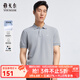 雅戈爾（YOUNGOR）POLO衫男士春夏青年男短袖POLO衫棉料微彈面料純色polo衫 淺灰 L