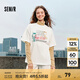 Semir[商場(chǎng)同款]史努比系列短袖T恤女中長(cháng)款印花2024新款純棉秋裝 本白10102 170/92A/XL