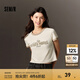 森馬（Semir）迪士尼IP|短袖t恤女短款修身米奇印花2025夏裝新款撞色圓領(lǐng)套頭衫 咖色調(diào)00355 M