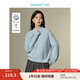 茵曼（INMAN）軟糯半高領(lǐng)珠片毛衣2025春秋季女裝新款燈籠袖套頭寬松針織衫上 彩藍(lán)色 S