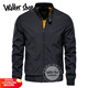 Walker Shop輕奢品牌高檔棒球領(lǐng)夾克男春秋新款立領(lǐng)男士休閑外套棒球服男裝 黑色 M 100-120斤