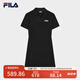 FILA 斐樂官方女子針織連衣裙時(shí)尚修身POLO領(lǐng)短袖裙子 正黑色-BK L (170) 88A