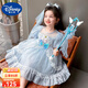 迪士尼（Disney）童裝愛莎公主裙女童裙子夏季2025新款網(wǎng)紗蓬蓬裙兒童連衣裙小女孩 藍(lán)色裙子+頭紗 150 建議11~12歲（140-150cm）