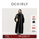 歐時(shí)力OCHIRLY 澳大利亞羊毛羊絨雙面呢大衣外套女感休閑高級感 黑色 M