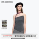 ANN ANDELMAN【明星同款】2025新品打褶翻邊抹胸女不規(guī)則灰色吊帶背心 灰色 S