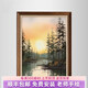 藝夏手繪款客廳玄關(guān)油畫世界名畫美式掛畫豎版風(fēng)景餐廳感墻裝飾畫 美式大木色框 手繪油畫+定制請咨詢客服