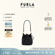 芙拉（FURLA）SFERA牛皮迷你時髦女士單肩斜挎包抽繩水桶包休閑包 黑色
