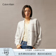 Calvin KleinJeans秋冬女士含羊毛混紡ck提花紐扣V領(lǐng)寬松針織開(kāi)衫J224774