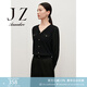 玖姿·安娜蔻簡(jiǎn)約老錢撞色曲珠紗V領(lǐng)長(zhǎng)袖針織衫女2024秋款 素黑 2XL