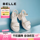 百麗（Belle）厚底增高涼鞋女商場同款真皮質(zhì)感涼鞋D7Z2DBL5 米白 37 (235mm)