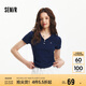 森馬（Semir）polo衫女短款收腰翻領(lǐng)襯衫25夏刺繡涼感緊身T恤辣妹109325115005