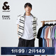 杰克·瓊斯（JACK&JONES）25年男裝短袖T恤男夏季舒適男士T恤涼感多色半袖純色水洗不易走形 A06本白色 常規(guī) M 175
