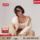 Levi's李維斯女士美式寬松經(jīng)典時(shí)尚街頭拼色燈芯絨棉服夾克外套 米色/卡其色 M