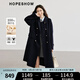 紅袖100%綿羊毛呢大衣冬季2024新款女裝學(xué)院風(fēng)落肩高級翻領(lǐng)雙面呢外套 藏青495 S
