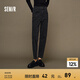 森馬（Semir）森柔牛仔牛仔褲女抓絨長褲冬季錐形褲顯瘦 牛仔水洗黑98201 160/66A/M