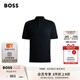BOSS博斯【七夕節(jié)禮物】【100%棉】男士2025夏款徽標(biāo)印花棉質(zhì) Polo 衫 404-深藍(lán)色 XL