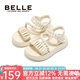 百麗（Belle）童鞋女童涼鞋2025沙灘鞋小女孩軟底洋氣休閑鞋兒童公主鞋寶寶珍珠 BL5214米色 36 適合腳長21.7cm