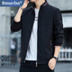 Bmuvlss輕奢男裝高檔品牌夾克男2025春秋新款立領(lǐng)外套男時(shí)尚休閑春季上裝 黑色 常規(guī) 3XL (146-160斤)