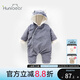 歡喜小熊 嬰兒衣服冬季純棉加絨哈衣爬服嬰幼兒燈芯絨保暖冬裝寶寶連體衣 灰色 80cm (建議10-18月身高73-80cm)