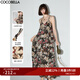 COCOBELLA[4M+料率]層疊荷葉擺吊帶裙度假風(fēng)印花連衣裙FR7063-2 繁花 L