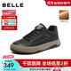 百麗（Belle）下架時(shí)尚潮搭休閑鞋男復古擦色厚底低幫板鞋A1251DM3 黑色-絨里 41 (255mm)