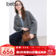 百圖betu女裝冬季新款毛呢外套西裝領(lǐng)羊毛雙面呢大衣女2411T20 灰色 XS