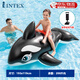 INTEX兒童水上充氣坐騎成人游泳圈玩具沖浪浮排座圈充氣浮床 大黑鯨