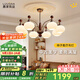 鹿家良品（LUUGAA）復(fù)古柿子客廳吊燈護(hù)眼中古風(fēng)新中式餐廳燈臥室燈客廳大燈主燈具 【薦】全光譜8頭三色光72W