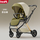 KEDT嬰兒車0-3歲用折疊可坐可躺帶減震輕便遛娃神器新生兒寶寶手推車 蘇古綠【至尊版】