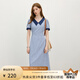 范思藍(lán)恩格紋miu系學(xué)院風(fēng)連衣裙2025夏季新款少女氣質(zhì)通勤2699 海鹽梔子藍(lán) M
