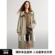 ELLE法式高級感寬松連帽風衣外套女2024秋季新款中長款氣質(zhì)上衣 卡其綠 M
