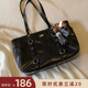 南風(fēng)Chio2nd奇遇米果托特包超A黑皮包大容量手提包女款單肩包七夕禮物 經(jīng)典黑 今日拍下送小馬掛件一個(gè)